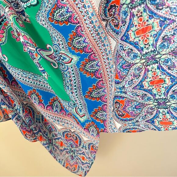 Y2K MSK Colorful Paisley Festival Hanky Hem Halter Fairycore Whimsy Dress Sz.12 - Picture 14 of 14